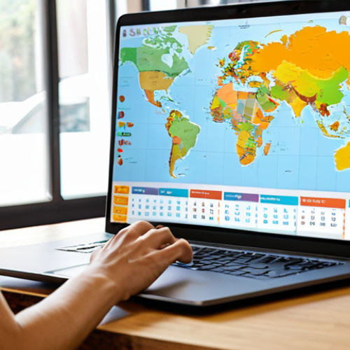 **

A digital nomad working on a laptop in a vibrant coworking space. The room is filled with natural light, and other people are collaborating quietly. On the laptop screen, you can see a Calendly scheduling tool displaying different time zones. A world map is subtly visible in the background. Focus on conveying productivity, global connectivity, and the freedom of remote work. Style: Clean, modern, and inviting.

**