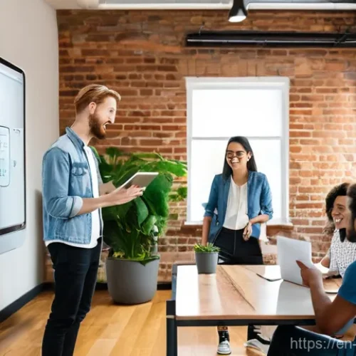 디지털 노마드의 글로벌 네트워크 확장 - **Prompt:** A diverse group of young adult digital nomads, all casually and appropriately dressed in...