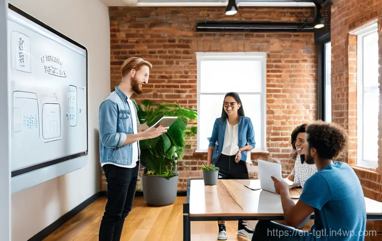 디지털 노마드의 글로벌 네트워크 확장 - **Prompt:** A diverse group of young adult digital nomads, all casually and appropriately dressed in...