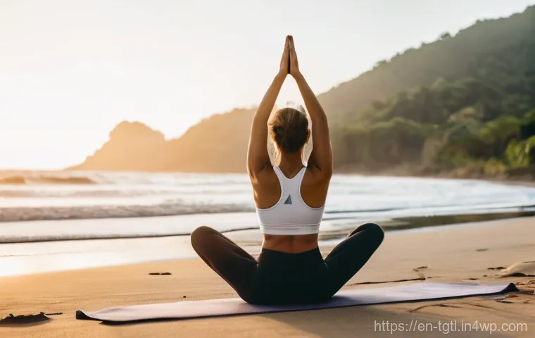 디지털 노마드의 장기 여행 시 고려사항 - **Productive Nomad's Tech Setup in a Co-working Space:**
    A medium shot of a digital nomad, a per...