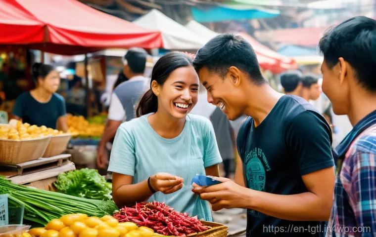 디지털 노마드의 해외 진출 전략 - A vibrant, wide-angle shot of a young adult (male or female, ethnicity ambiguous) digital nomad work...